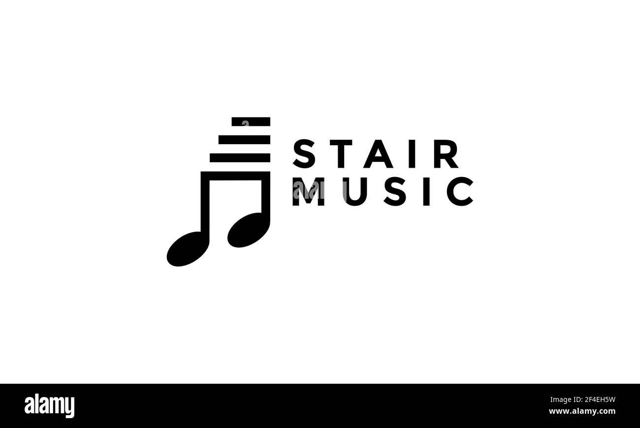 musical notes with stairs logo vector symbol icon design illustration Stock Vector