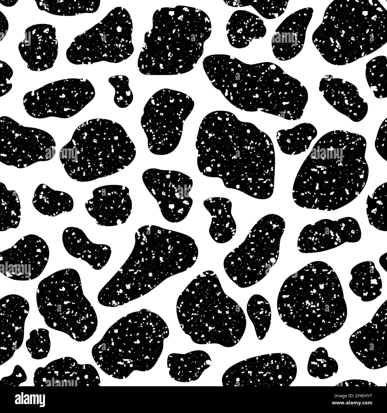 Vector Black Cow Print Pattern Animal Seamless Cow Skin Abstract