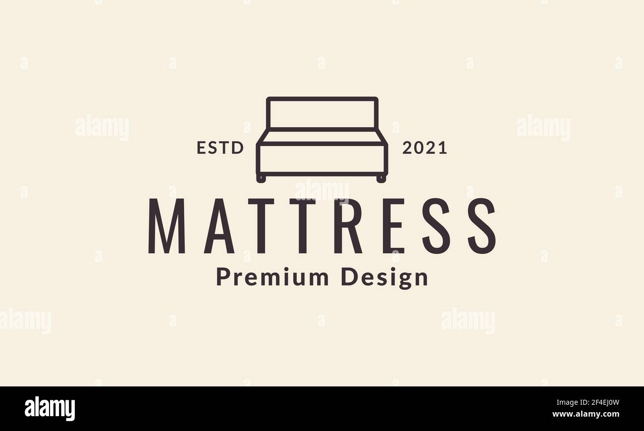 simple home furniture mattress lines minimalist logo vector symbol icon