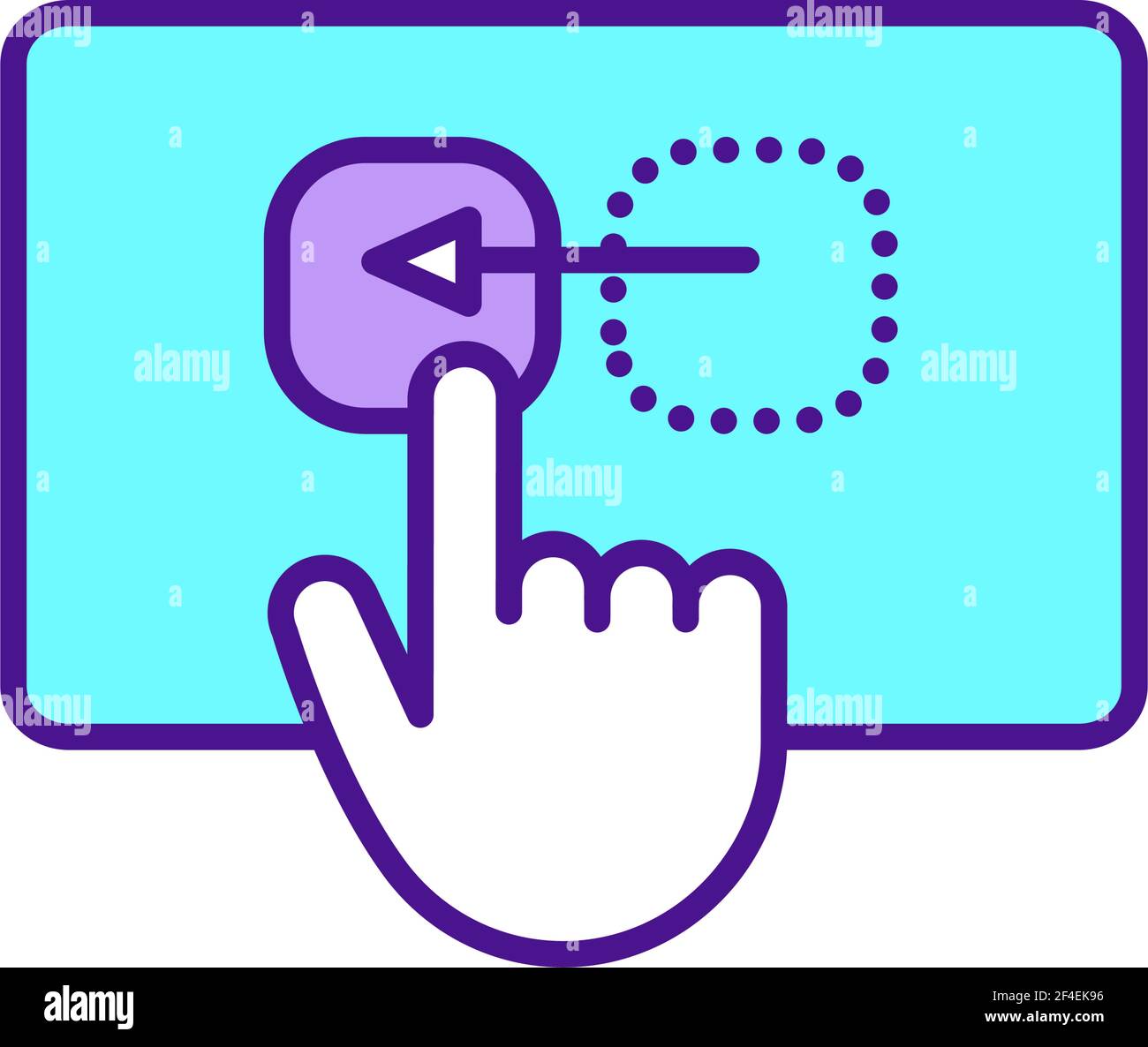 Interaction with screen RGB color icon Stock Vector