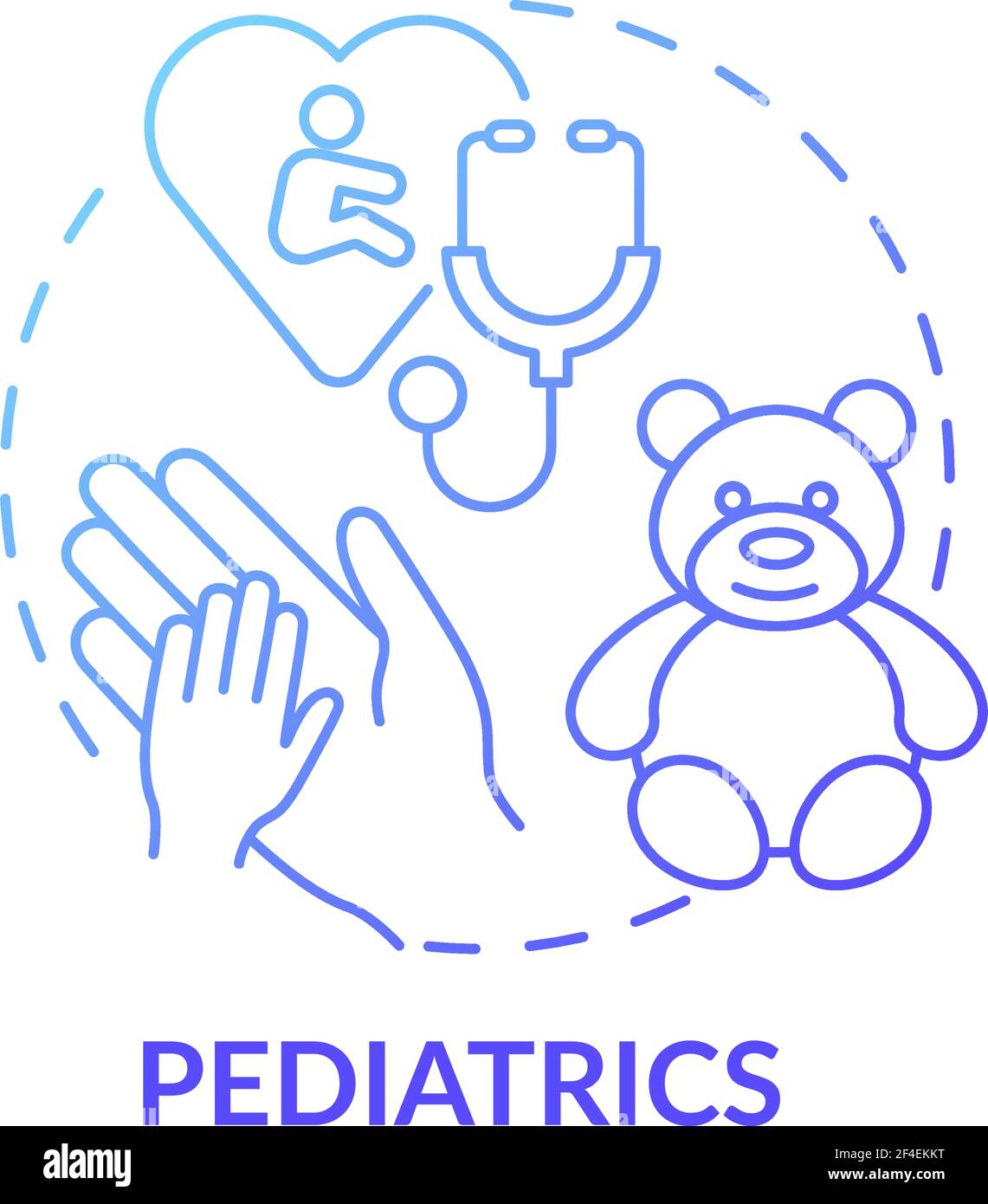 Pediatrics blue gradient concept icon Stock Vector