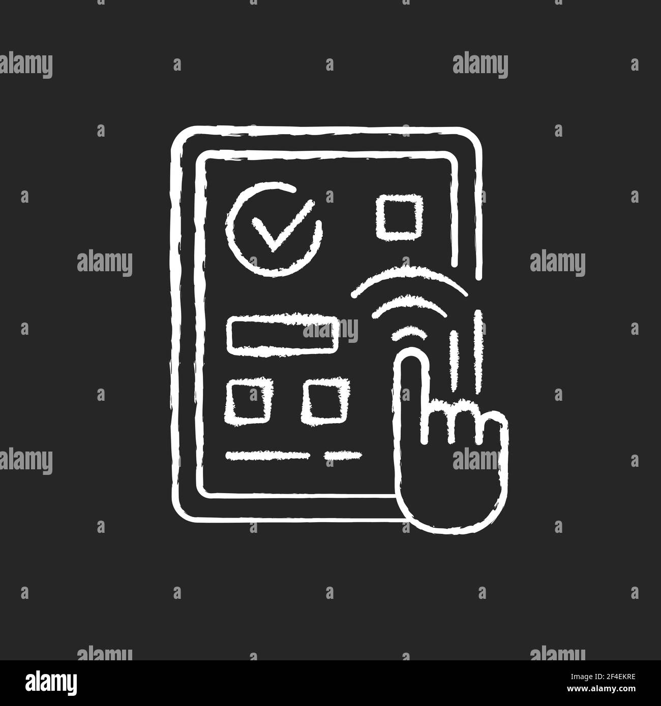 Predictive touch technology chalk white icon on black background Stock Vector