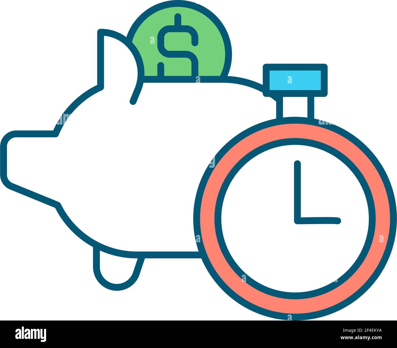 Money saving RGB color icon Stock Vector