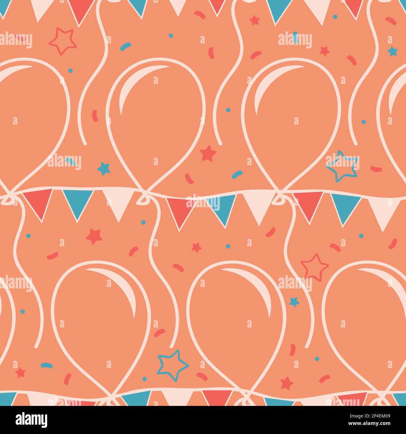 Seamless vector pattern with balloons and party wall flags on pink  background. Simple birthday wallpaper design for children Stock Vector  Image & Art - Alamy
