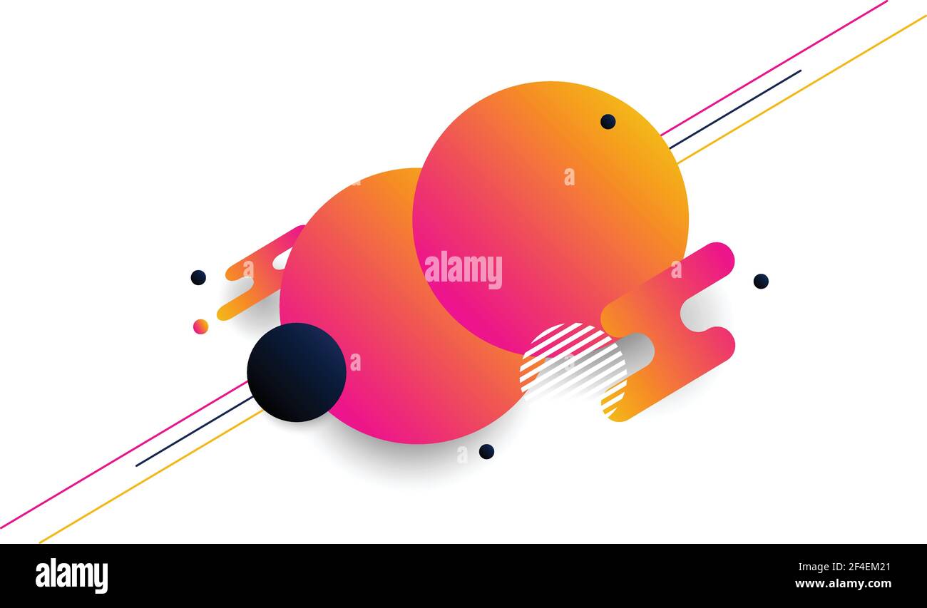 White background with abstract geometric circle gradient shape pattern ...