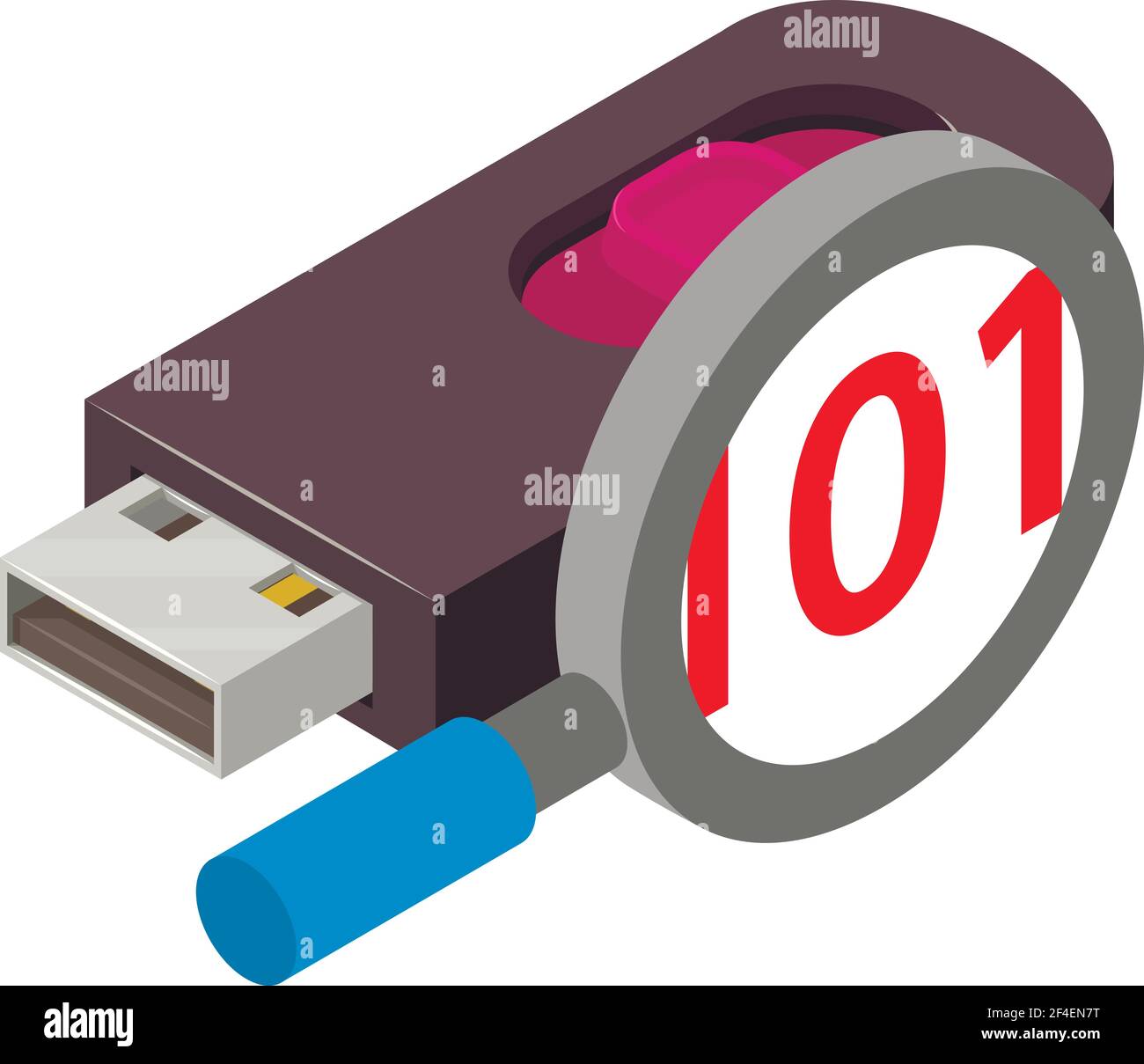 Usb searching icon. Isometric illustration of usb searching vector icon for web Stock Vector