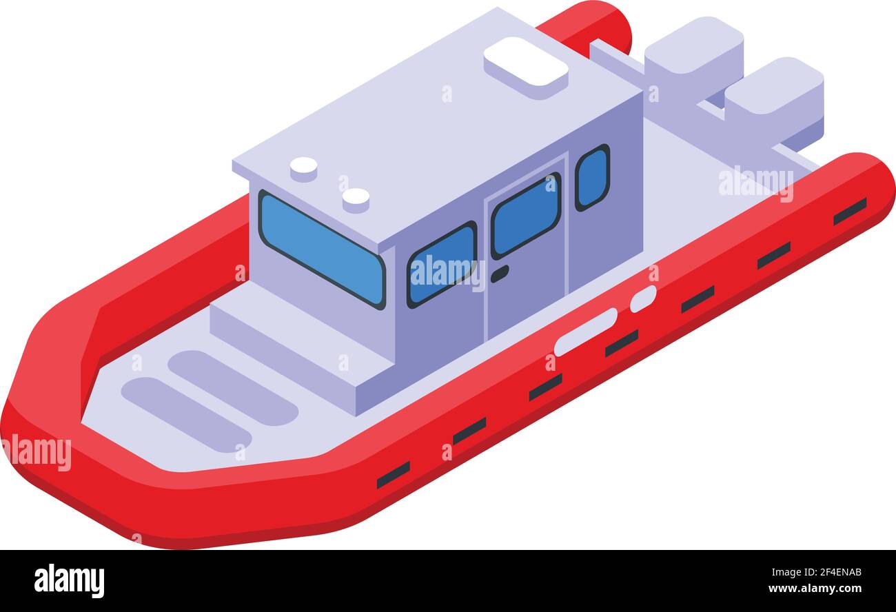 Rescue boat icon. Isometric of Rescue boat vector icon for web design
