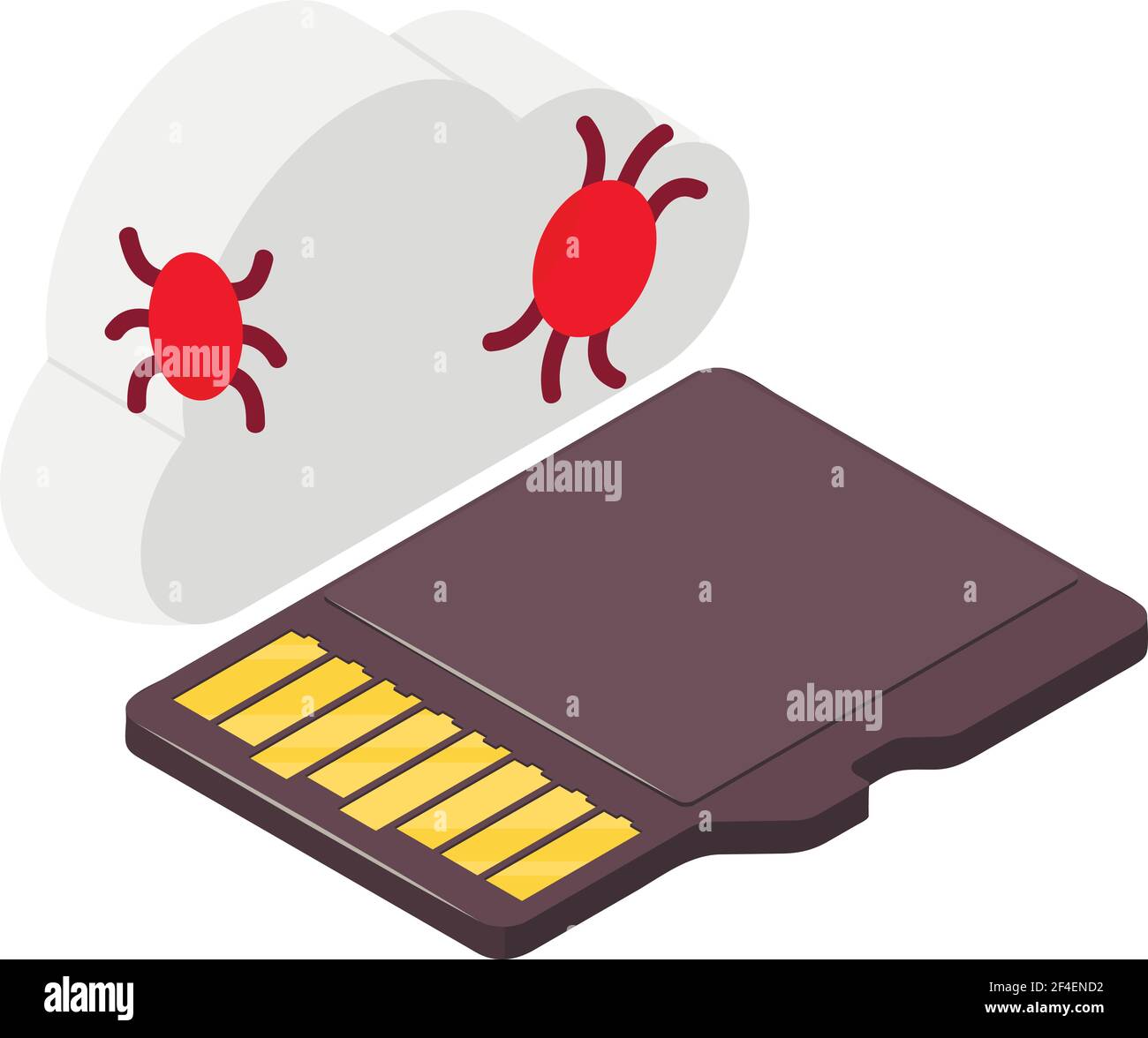Cloud bug icon. Isometric illustration of cloud bug vector icon for web Stock Vector