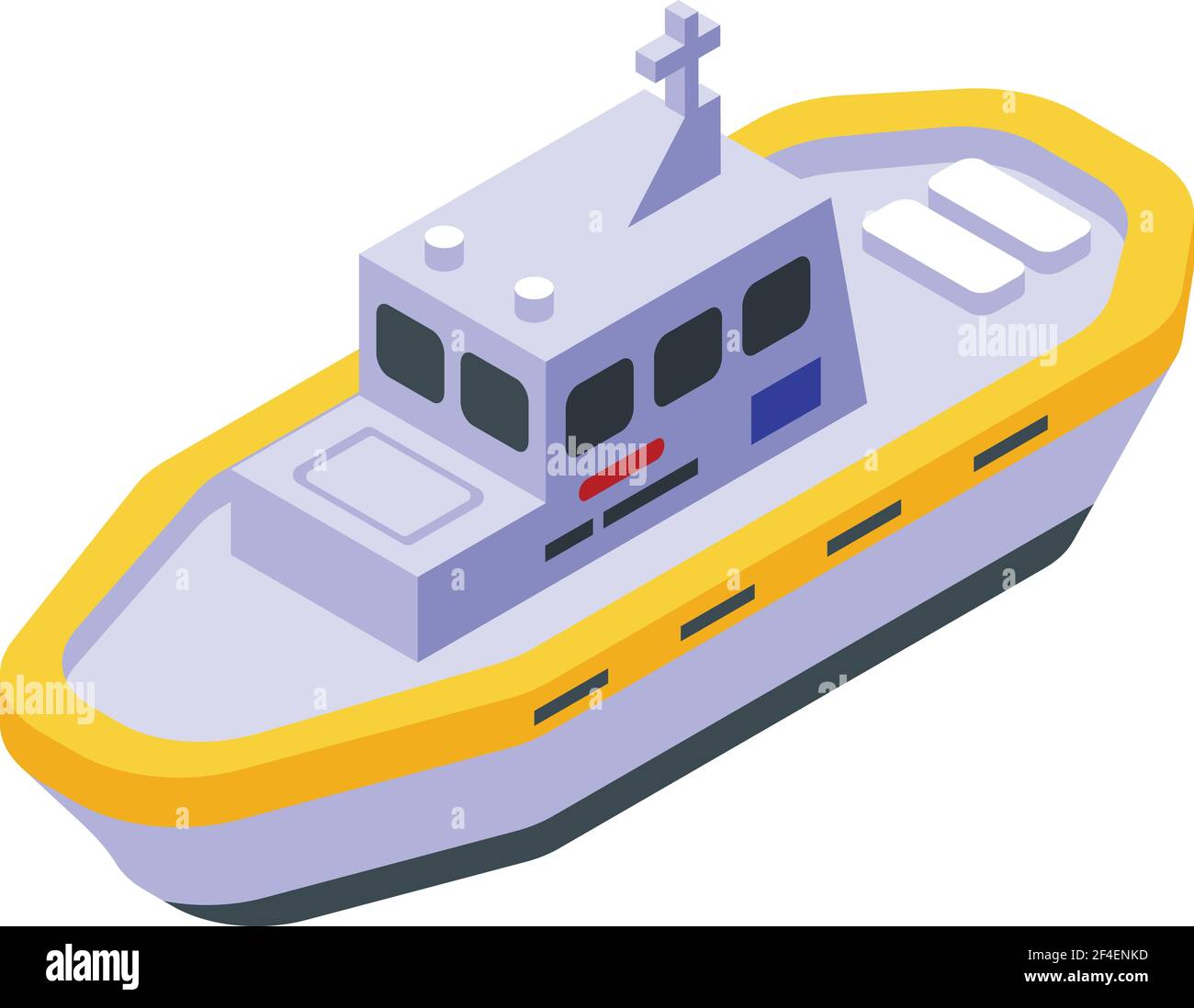 Sea rescue ship icon. Isometric of Sea rescue ship vector icon for web design isolated on white background Stock Vector