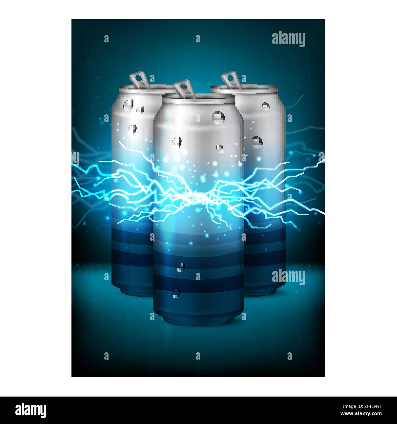 Energy Drink Creative Promotional Poster Vector Illustration Stock