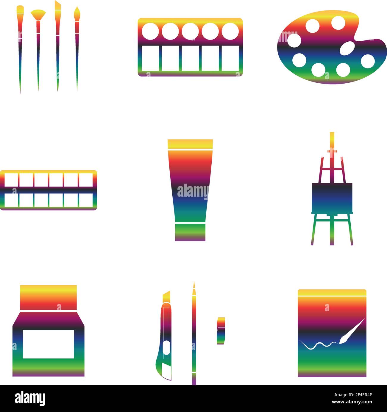 Vector rainbow Icons set arts. Gradient EPS 10 Stock Vector