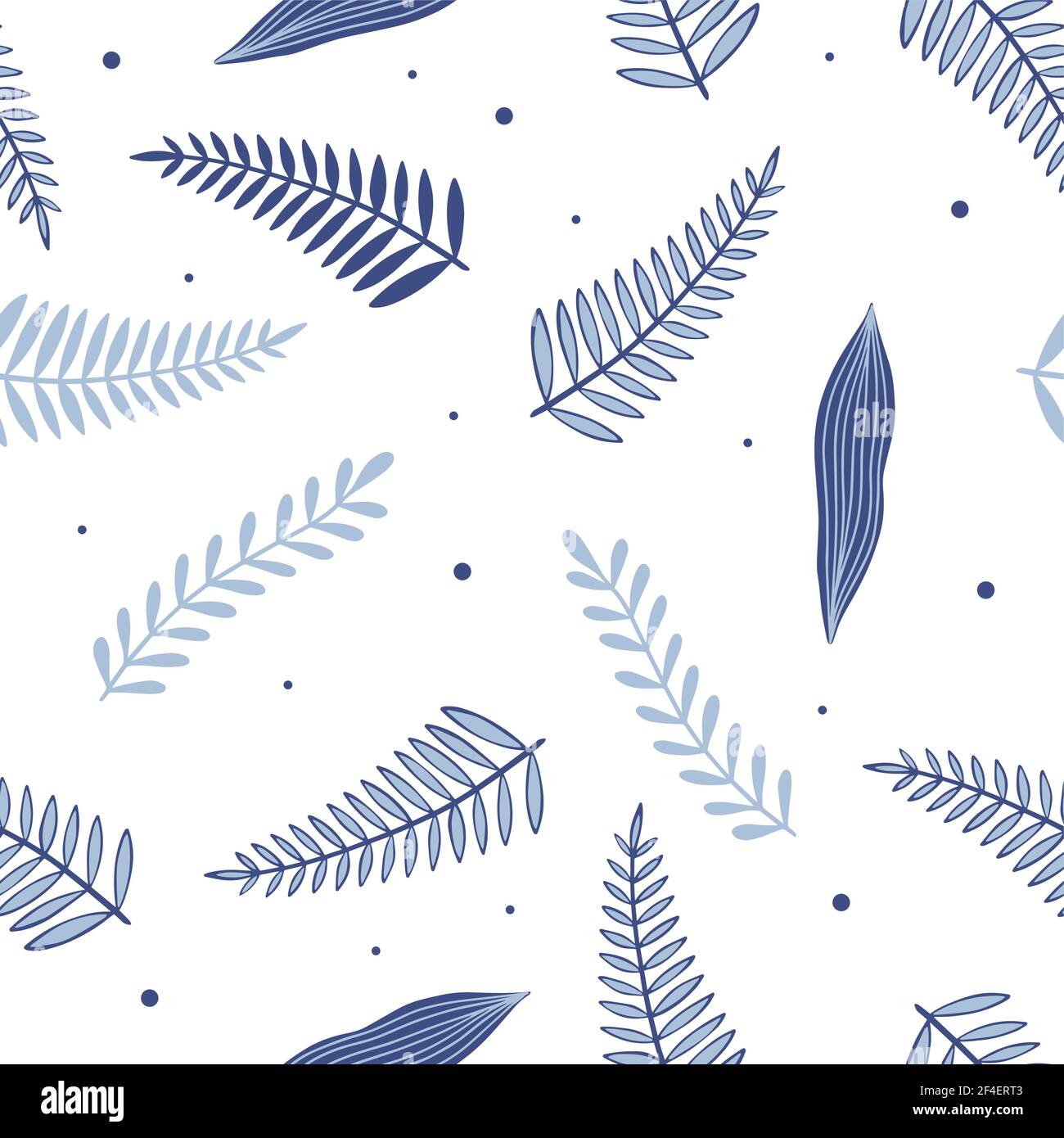 Seamless pattern with blue flowers and leaves. Creative floral texture. Great for fabric, textile Vector Illustration Stock Vector