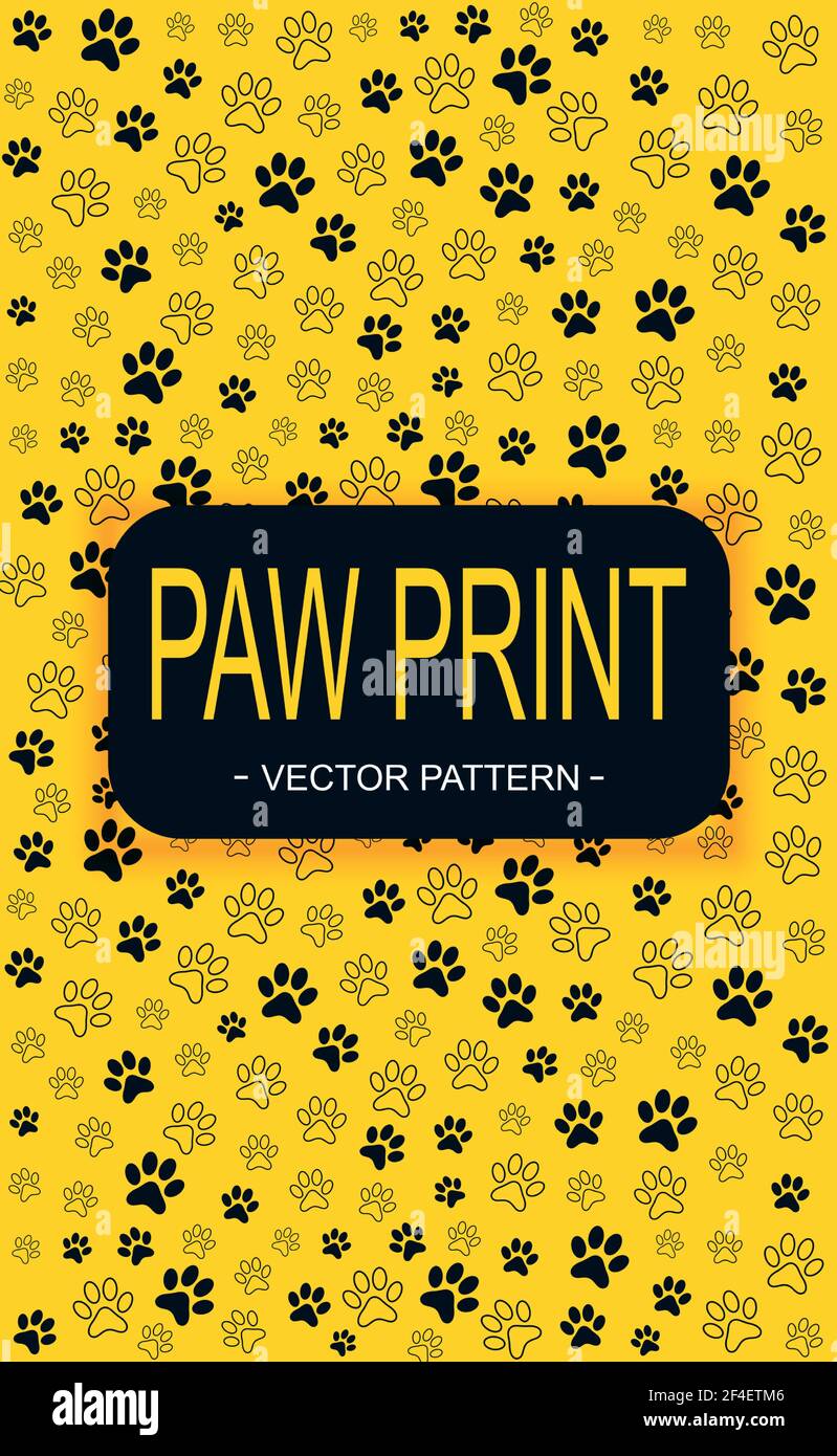 Pattern Many animal footprints of different sizes - Vector illustration Stock Vector