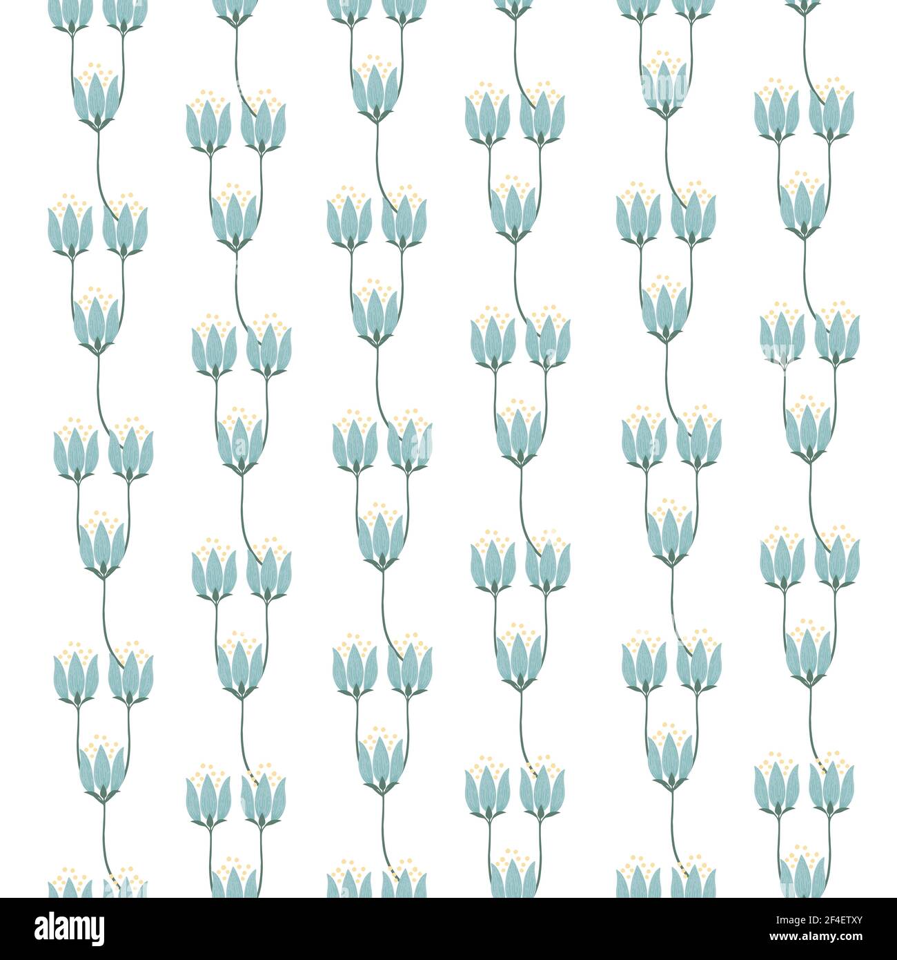Seamless pattern abstract blue flowers vector illustration Stock Vector ...