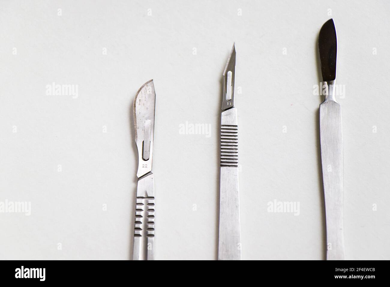 A dissection kit for medical students on white background Stock Photo