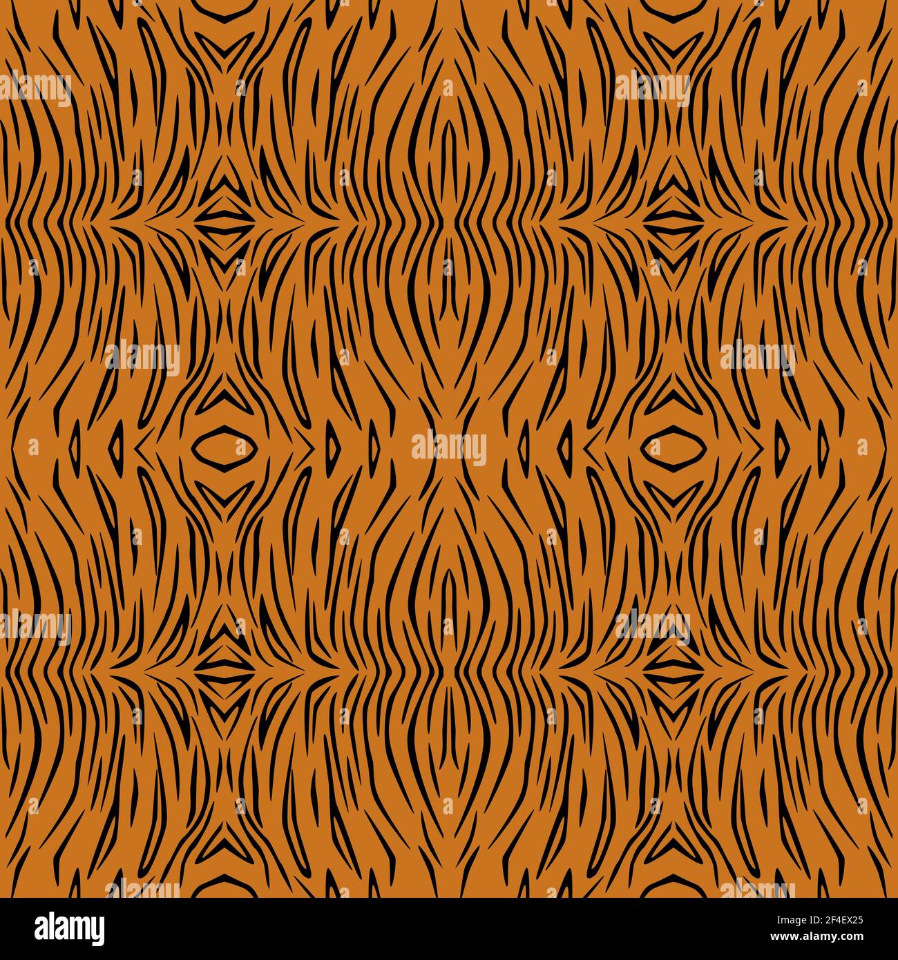 Vector seamless pattern of tiger skin. Background design, textile decoration, animalistic print. Stock Vector