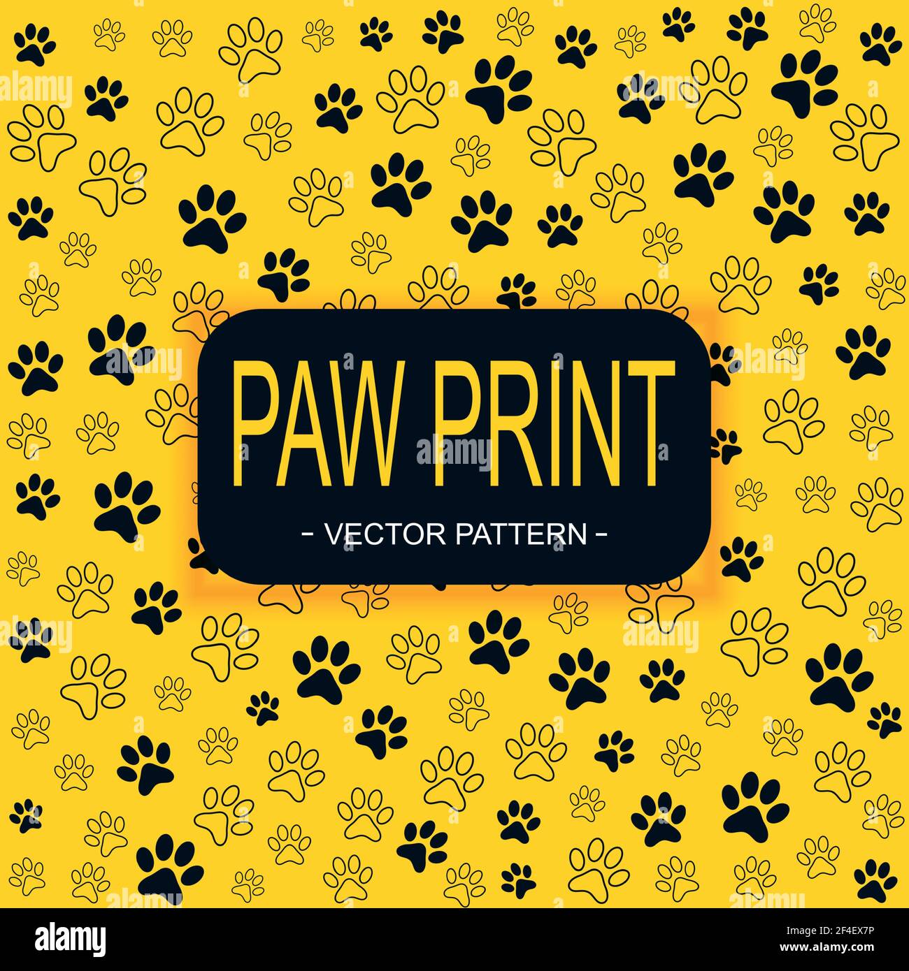 Pattern Many animal footprints of different sizes - Vector illustration Stock Vector