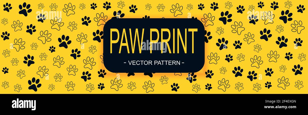 Pattern Many animal footprints of different sizes - Vector illustration Stock Vector