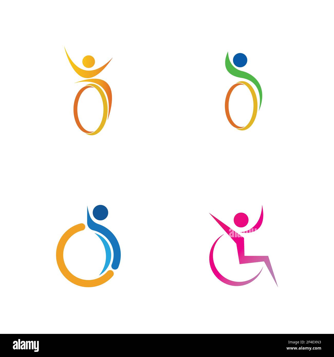 disability logo set vector illustration design template - vector Stock ...
