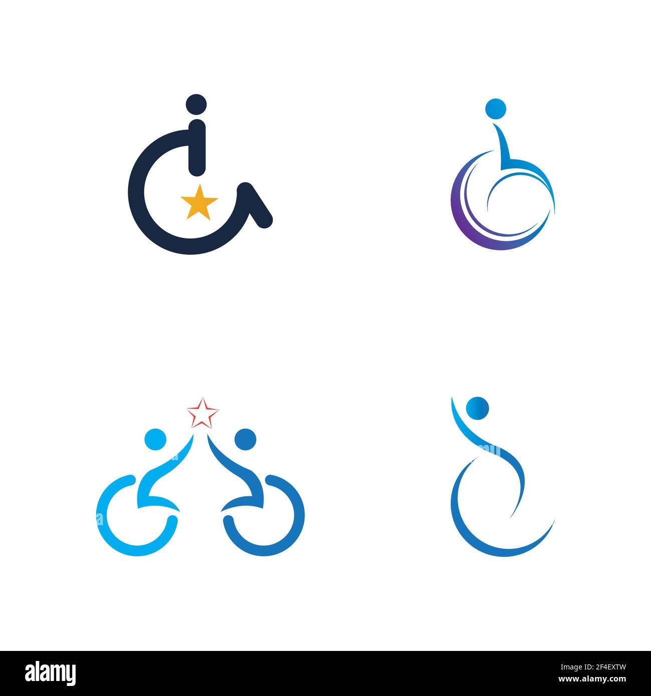 disability logo set vector illustration design template - vector Stock ...