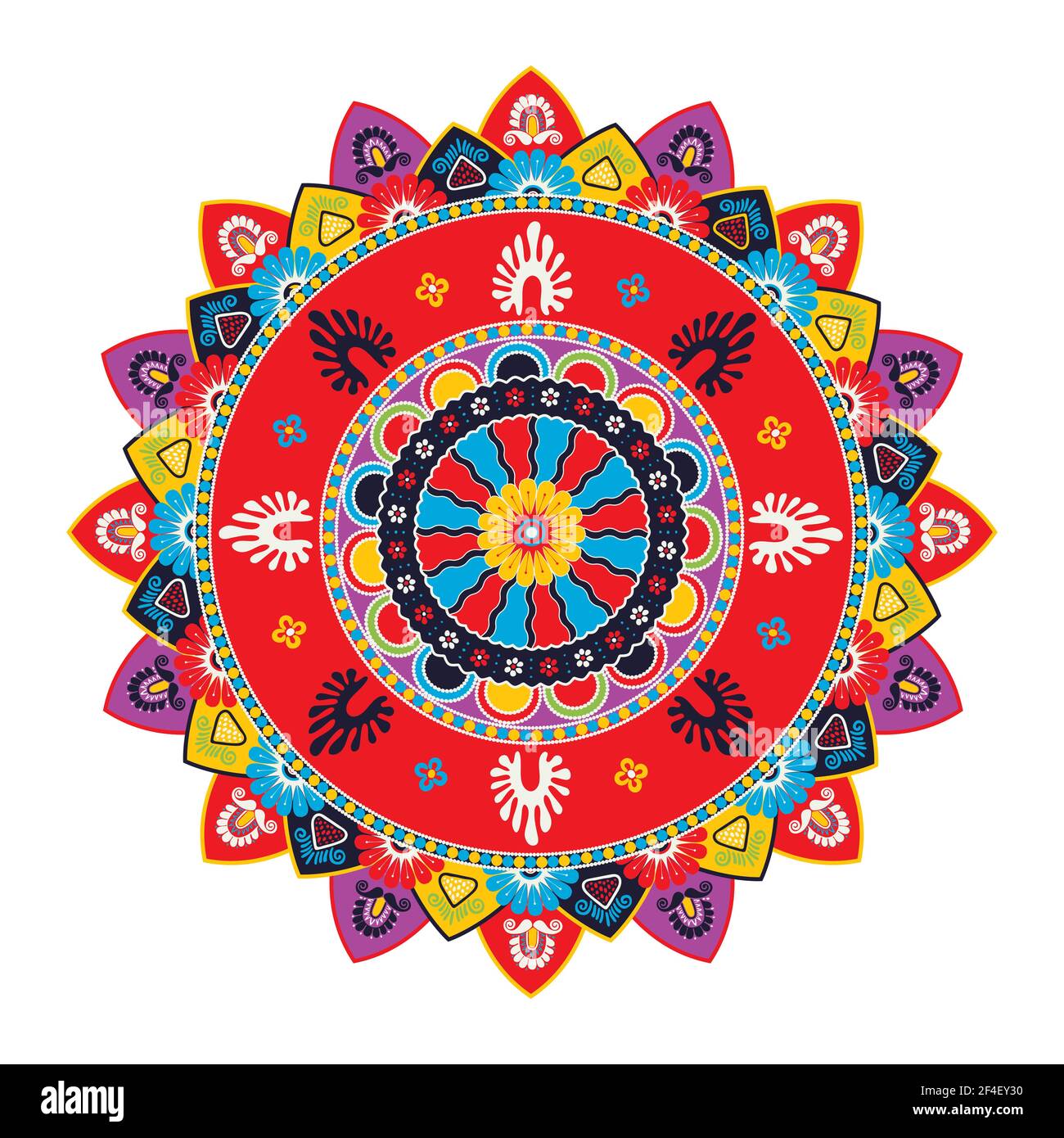 Mandala vector template, isolated obects over white background Stock Vector