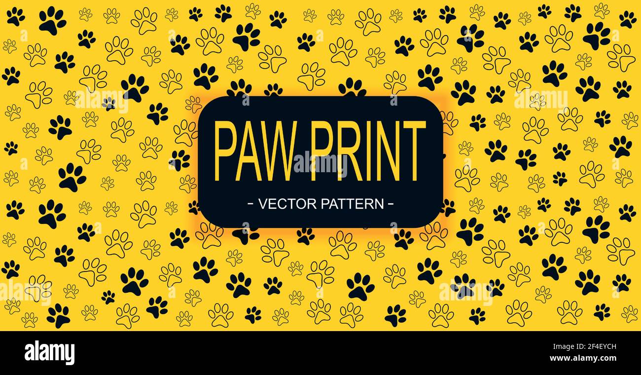 Pattern Many animal footprints of different sizes - Vector illustration Stock Vector