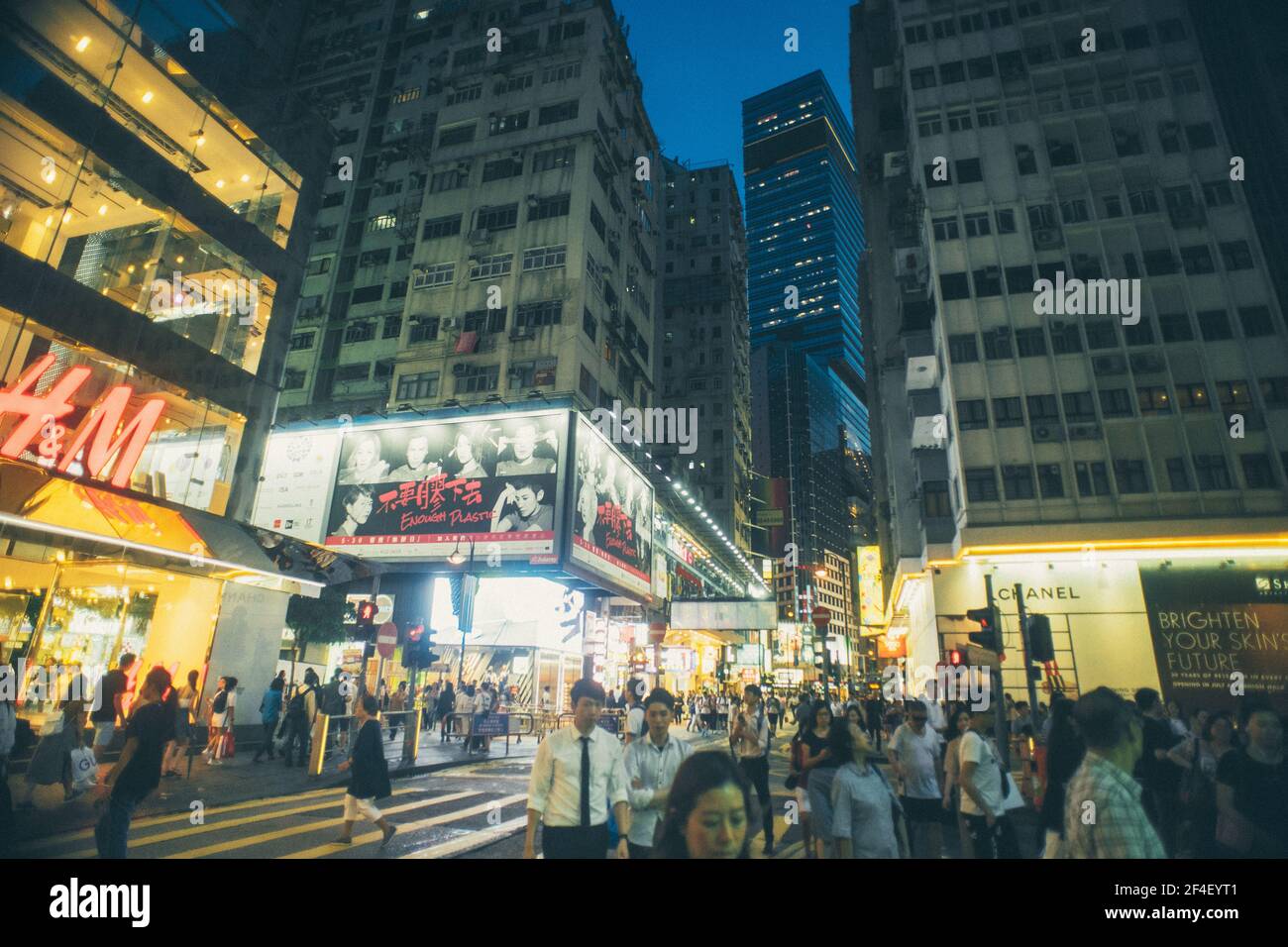 Hong Kong, 18 June 2019 - Street view of Causeway Bay of Hong Kong, a busy shopping commercial area. Stock Photo