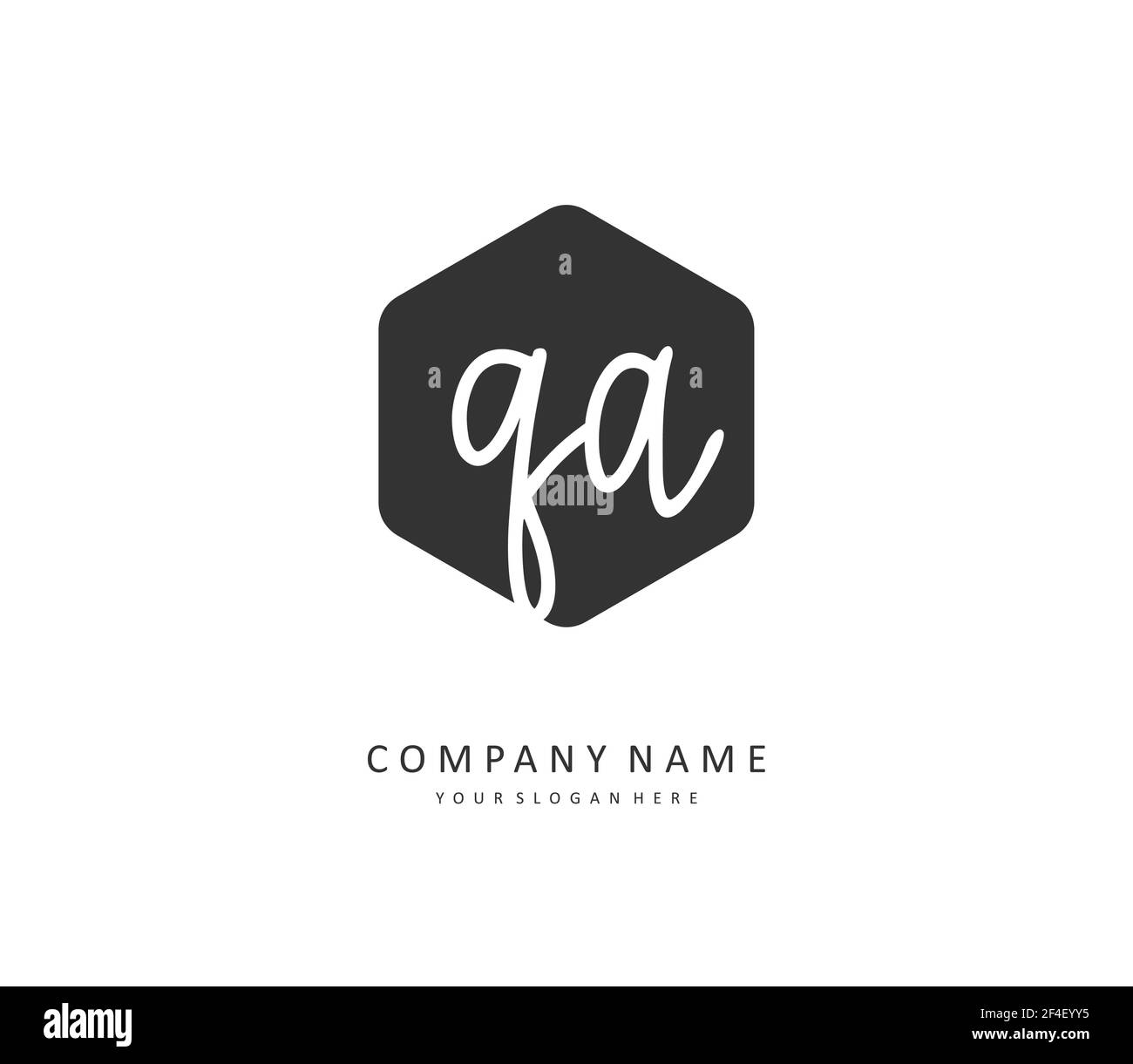 Q A QA Initial letter handwriting and signature logo. A concept ...