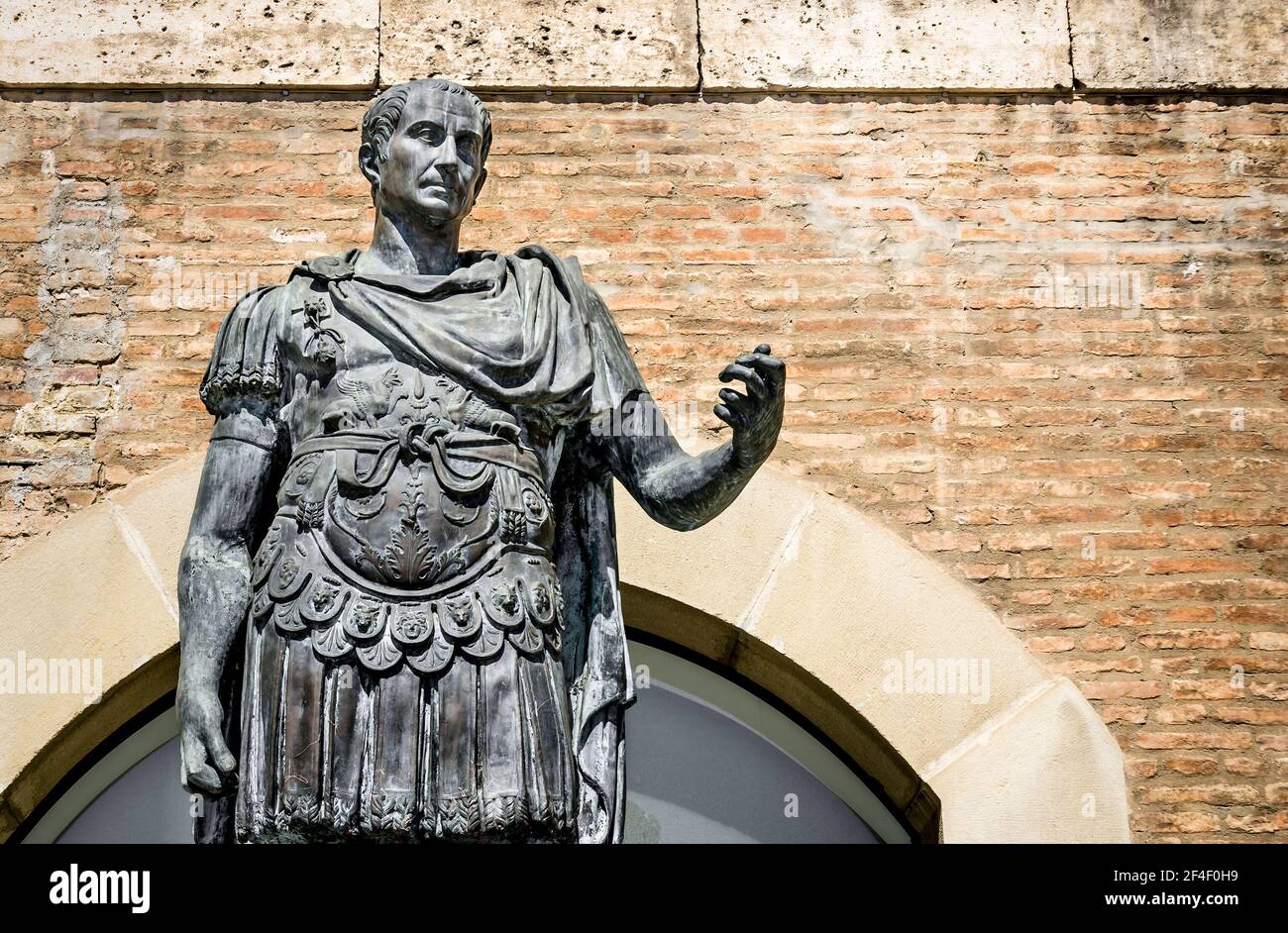Statue of Gaius Julius Caesar in Rimini Italy Stock Photo