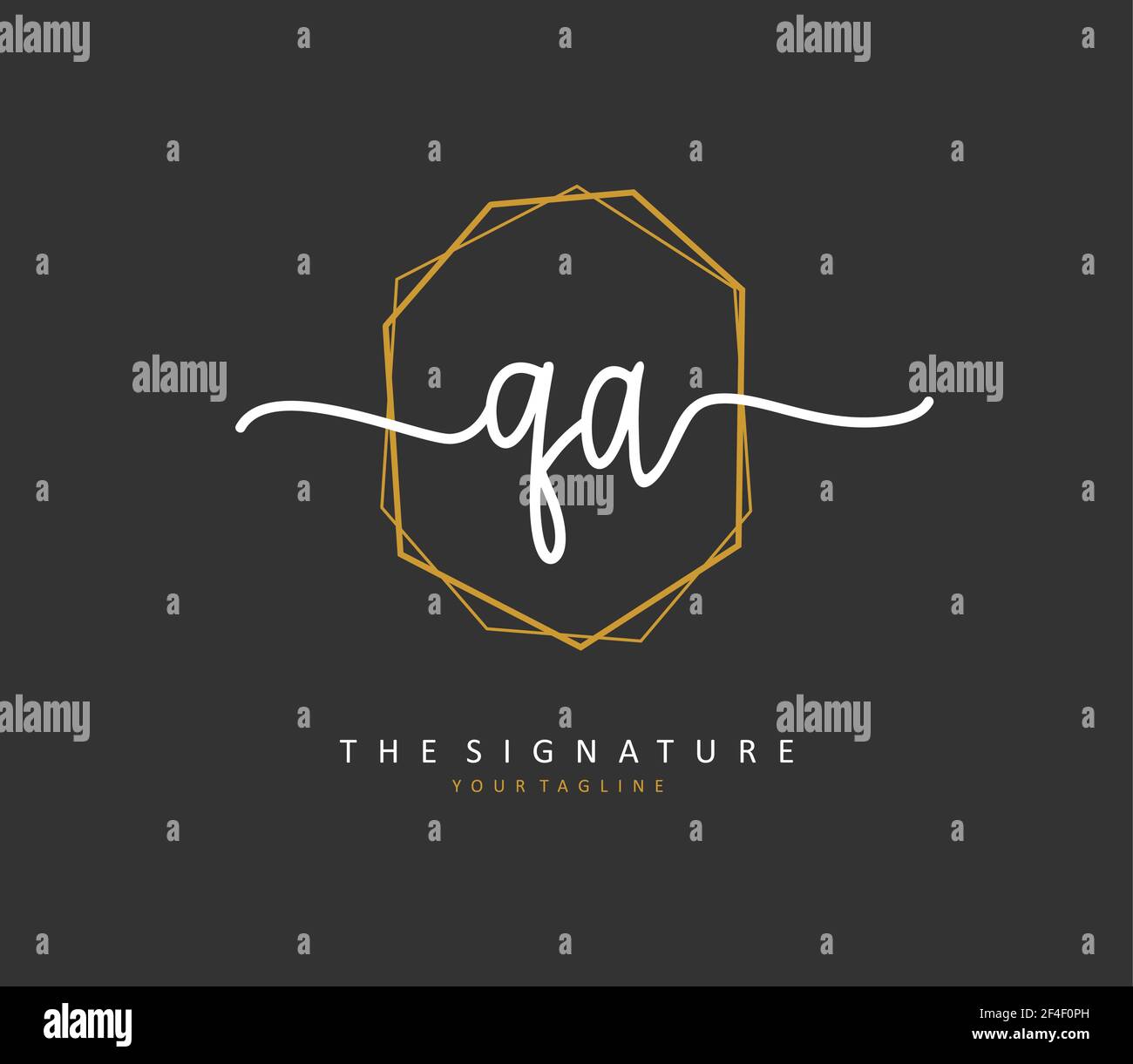 Q A QA Initial letter handwriting and signature logo. A concept ...