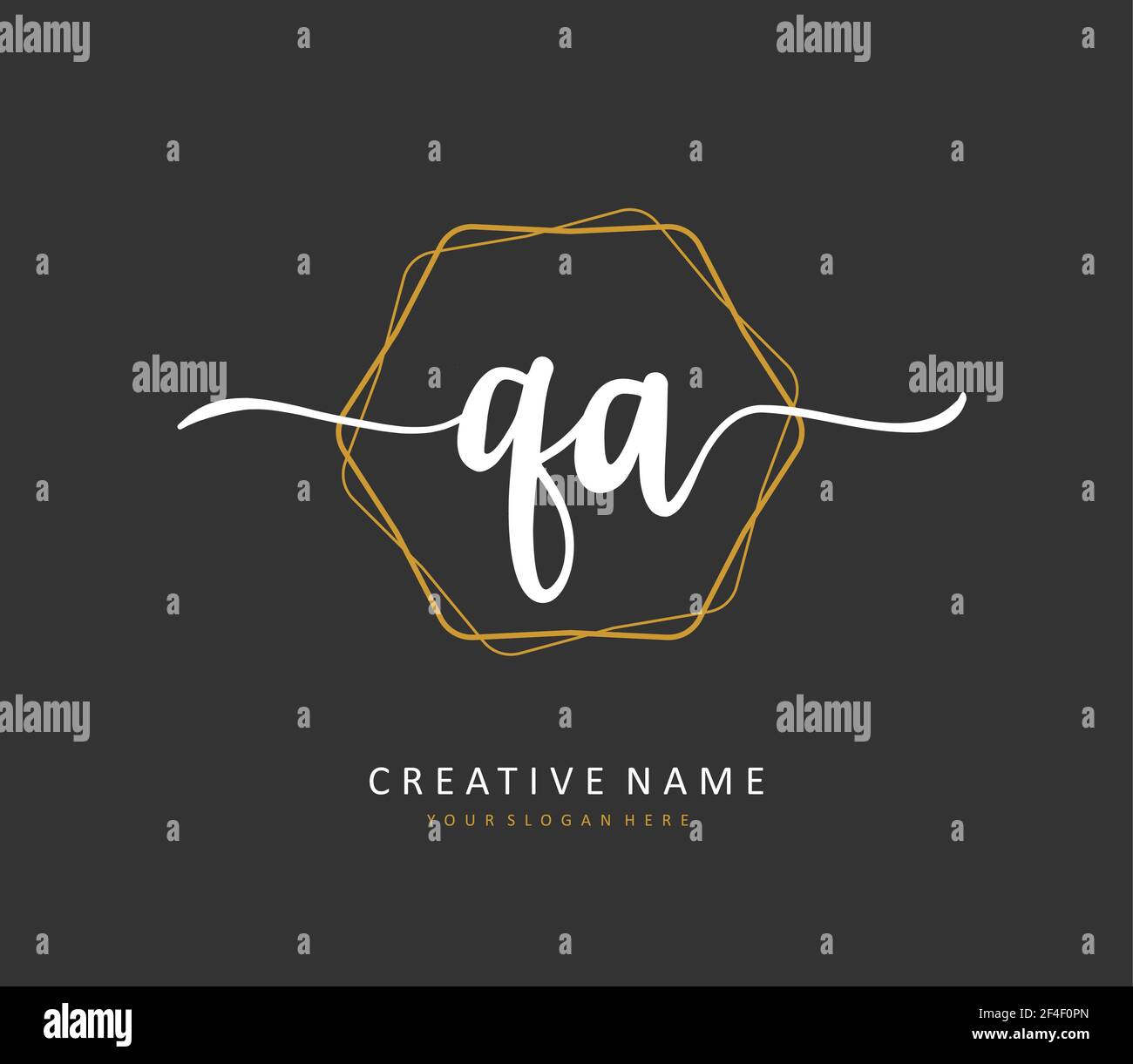 Q A QA Initial letter handwriting and signature logo. A concept ...