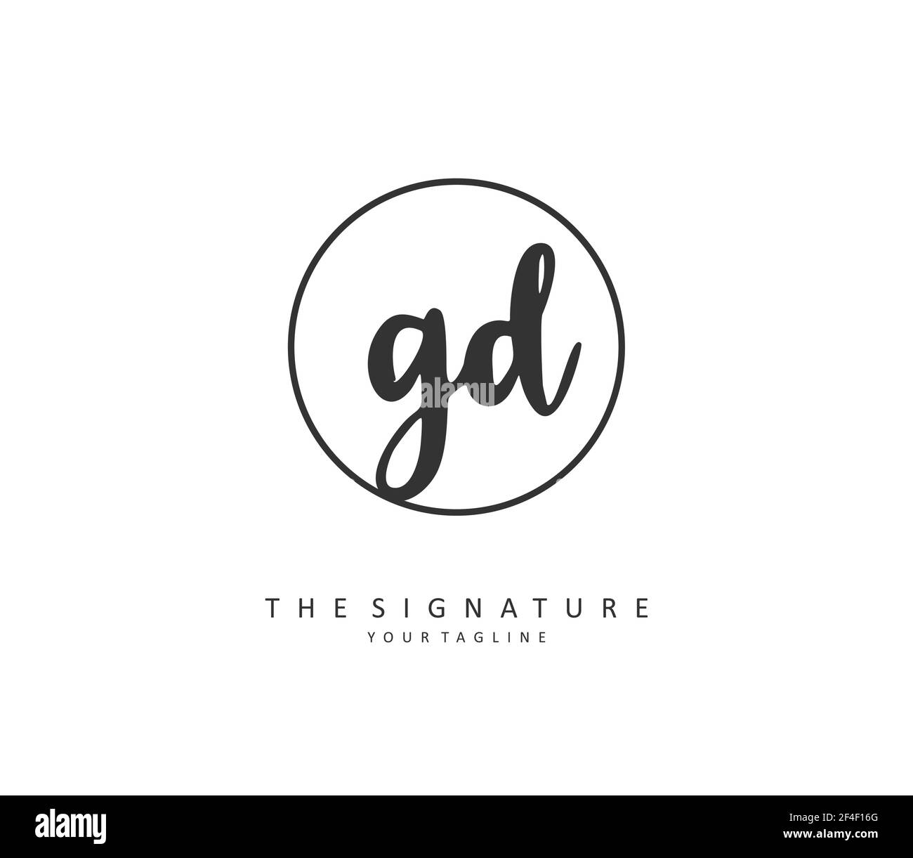 GD Initial letter handwriting and signature logo. A concept handwriting initial logo with template element. Stock Vector