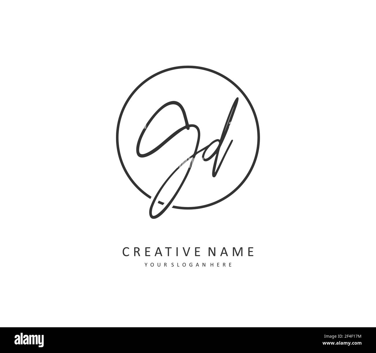 GD Initial letter handwriting and signature logo. A concept handwriting initial logo with template element. Stock Vector