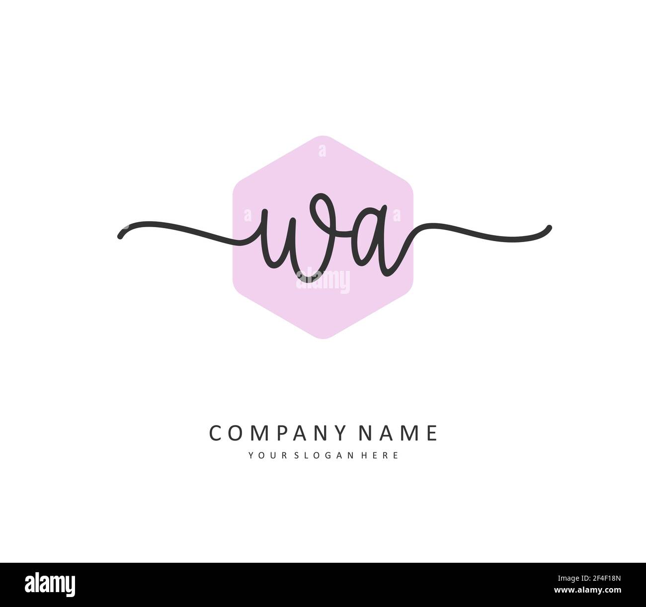 W A WA Initial letter handwriting and signature logo. A concept handwriting initial logo with template element. Stock Vector