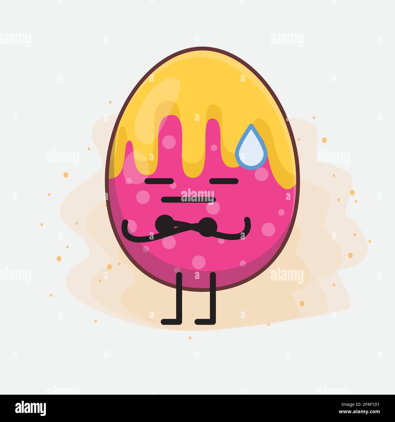 Vector Illustration of Easter Egg Character with cute face, simple ...