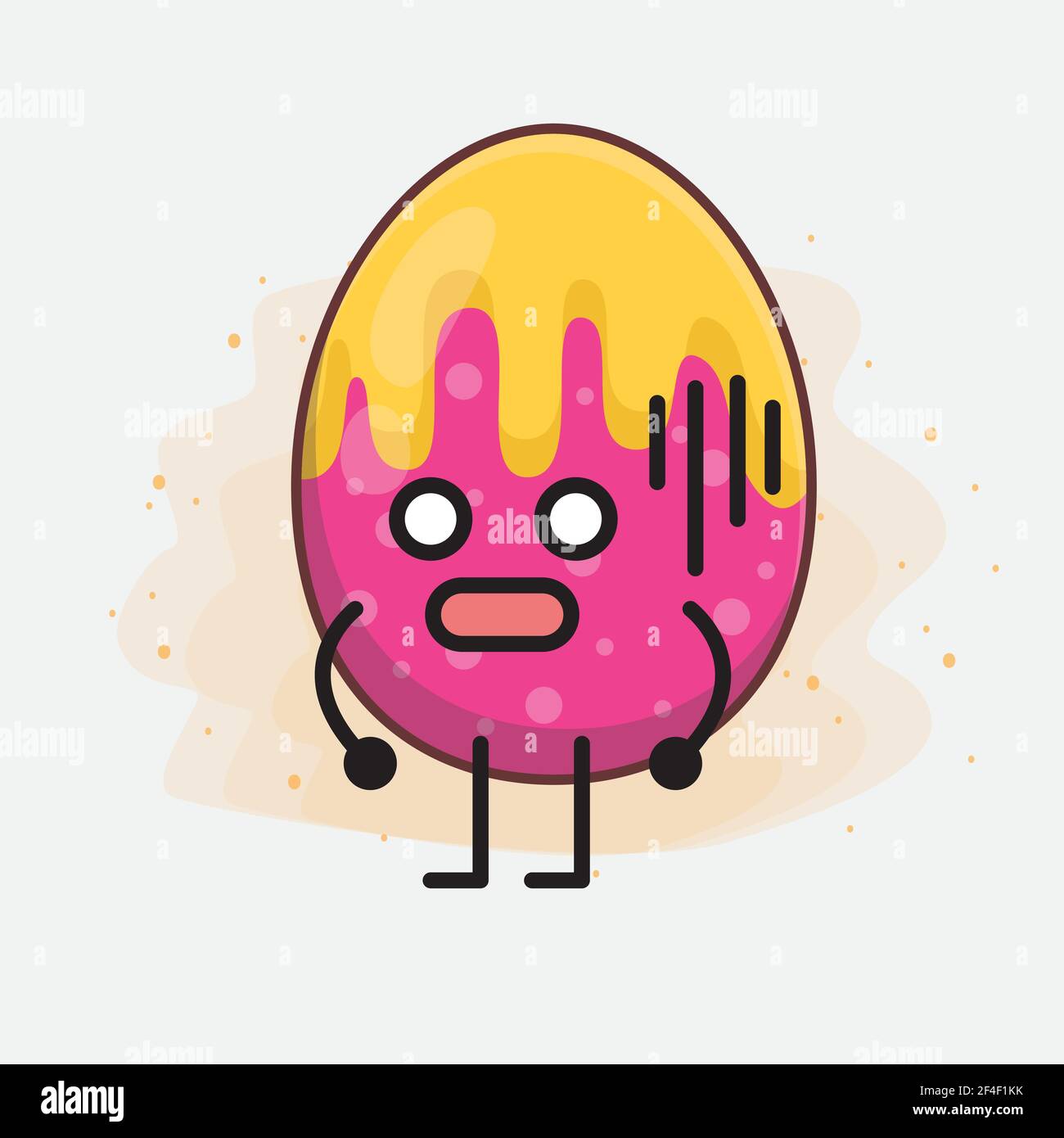 Vector Illustration of Easter Egg Character with cute face, simple ...