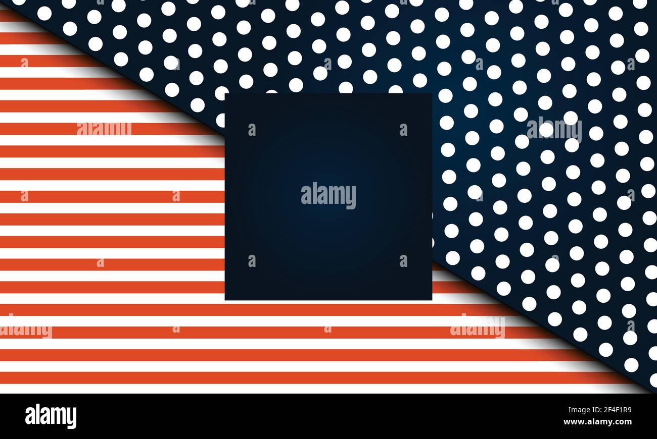 Blue and yellow background with white stripes and dot. A completely new