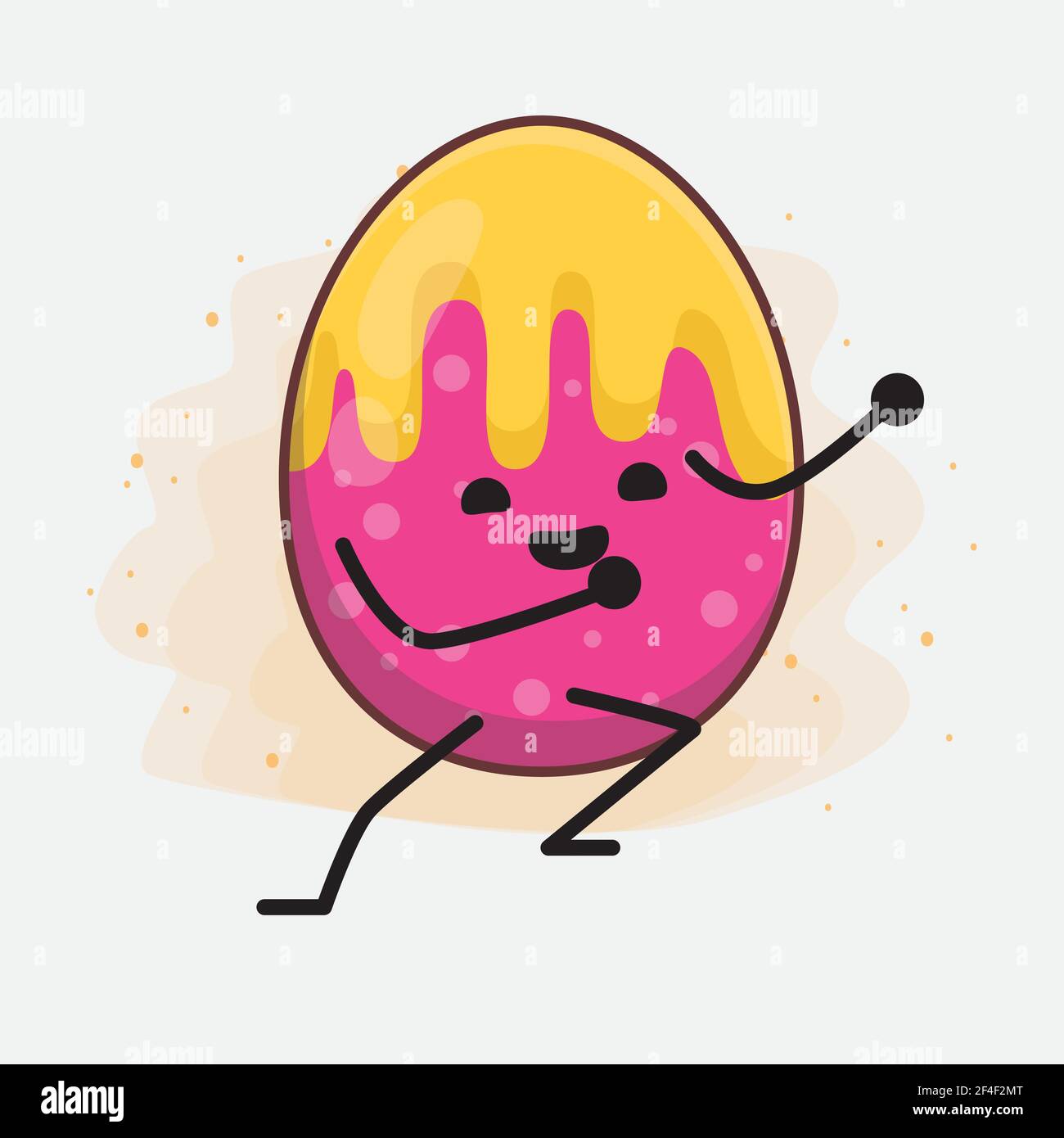 Vector Illustration of Easter Egg Character with cute face, simple ...