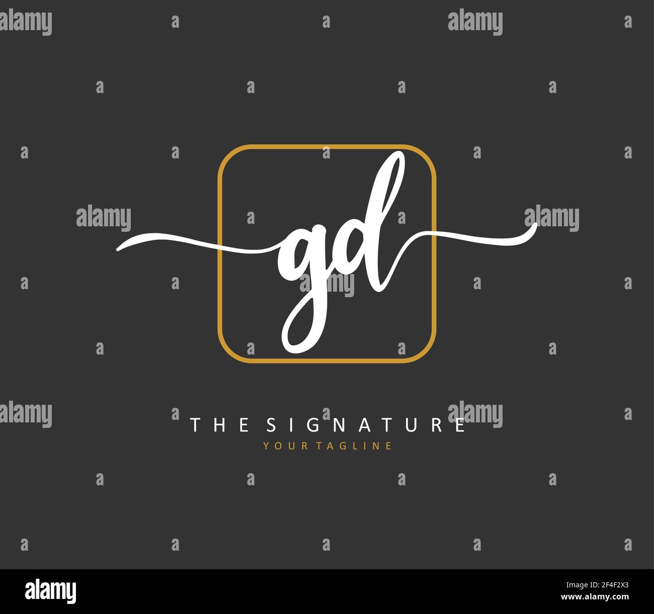 GD Initial letter handwriting and signature logo. A concept handwriting initial logo with template element. Stock Vector