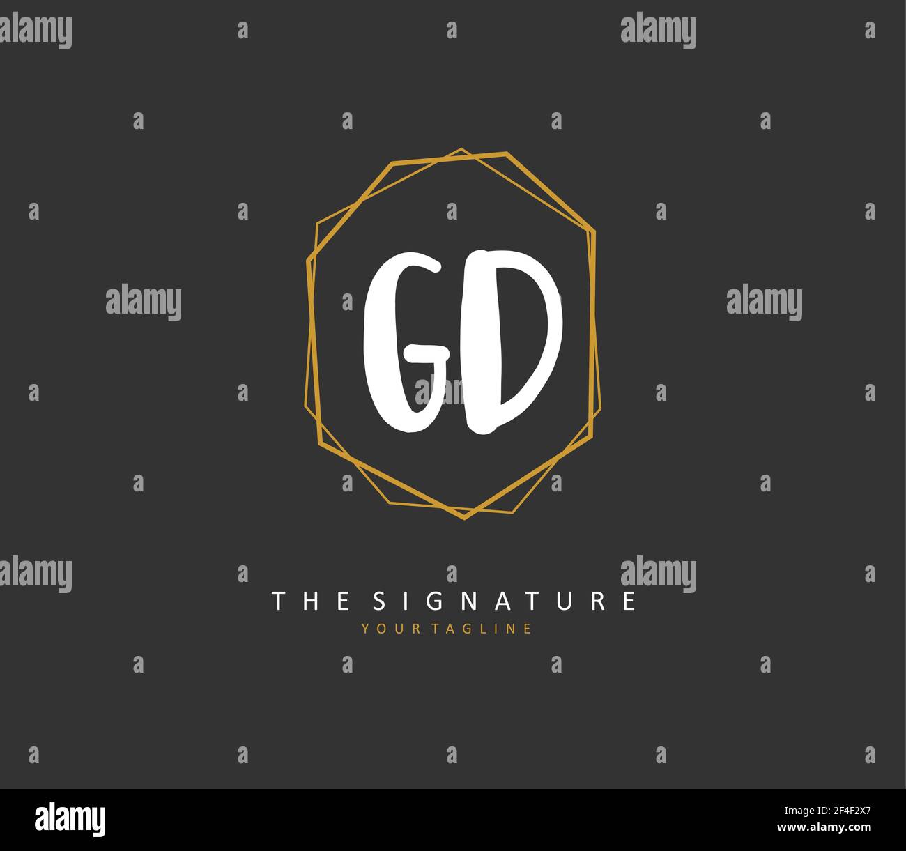 GD Initial letter handwriting and signature logo. A concept handwriting initial logo with template element. Stock Vector