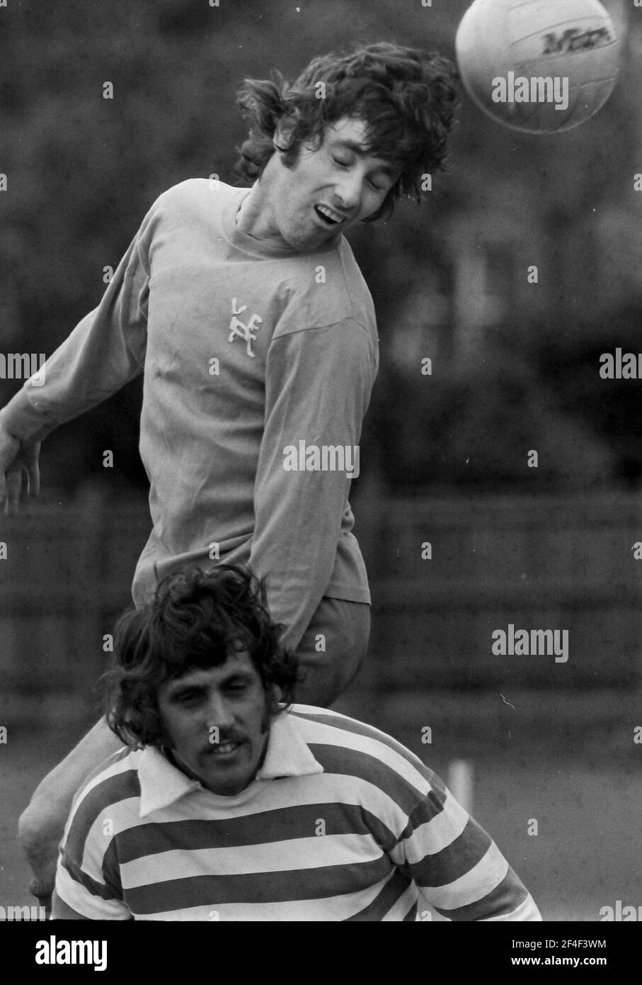 Amateur footballers in the 1970s Stock Photo