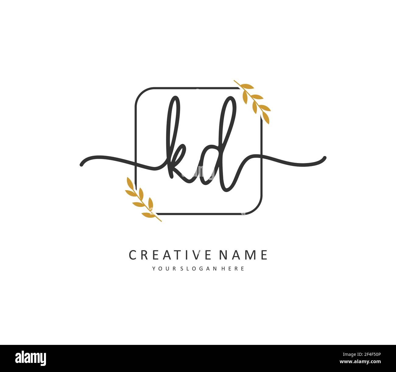KD Initial letter handwriting and signature logo. A concept handwriting ...