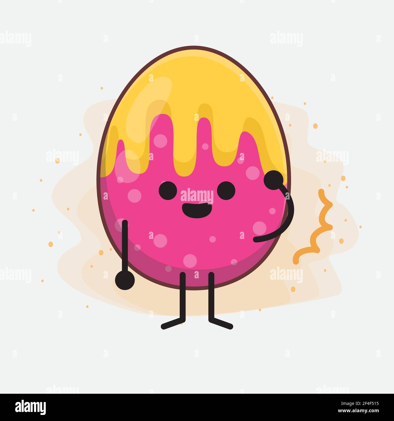 Vector Illustration of Easter Egg Character with cute face, simple ...
