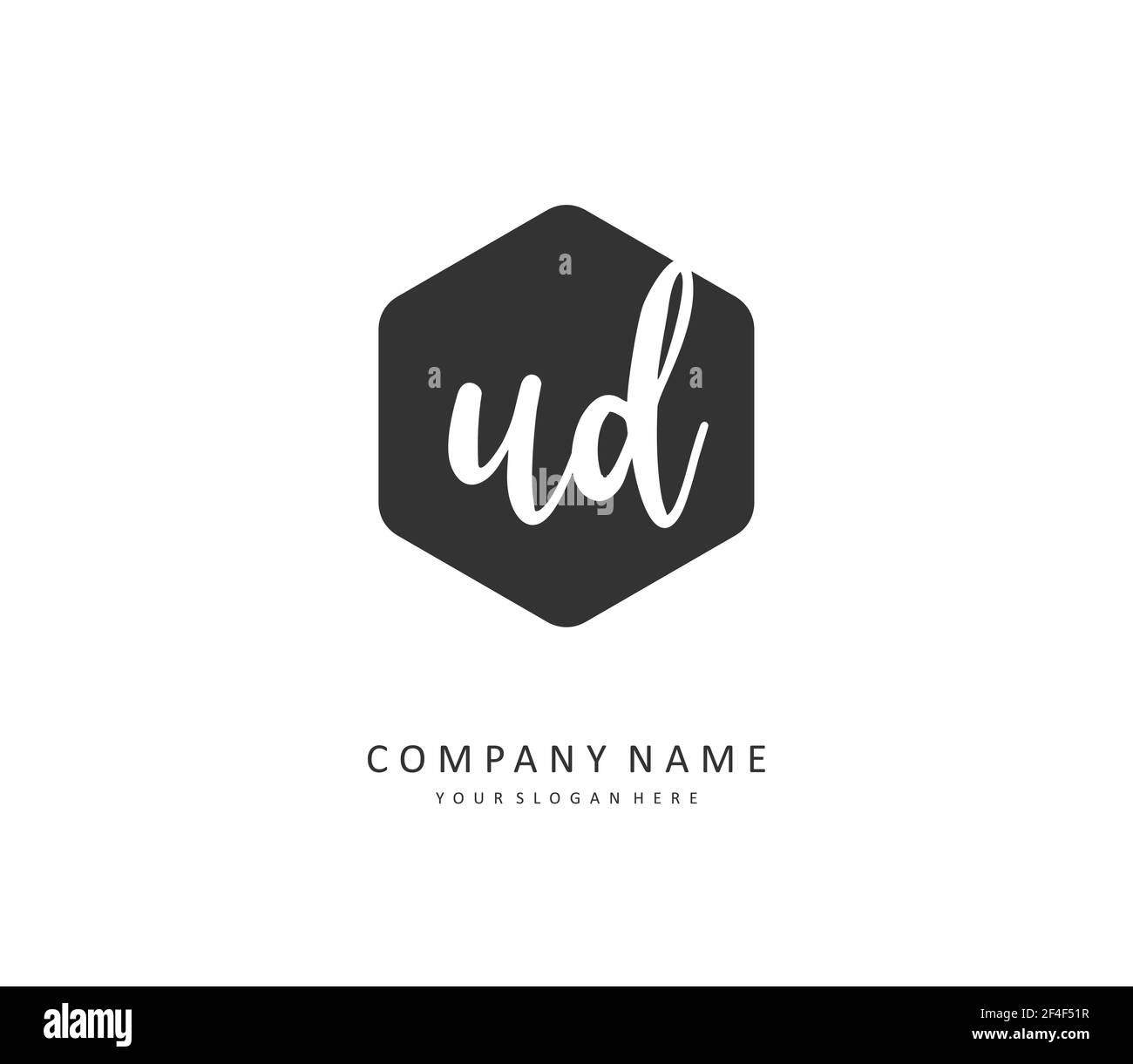 UD Initial letter handwriting and signature logo. A concept handwriting initial logo with template element. Stock Vector