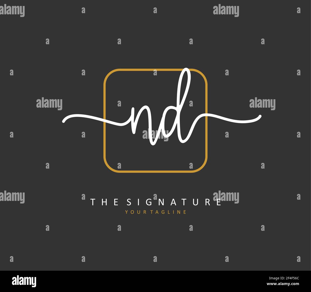 ND Initial letter handwriting and signature logo. A concept handwriting ...