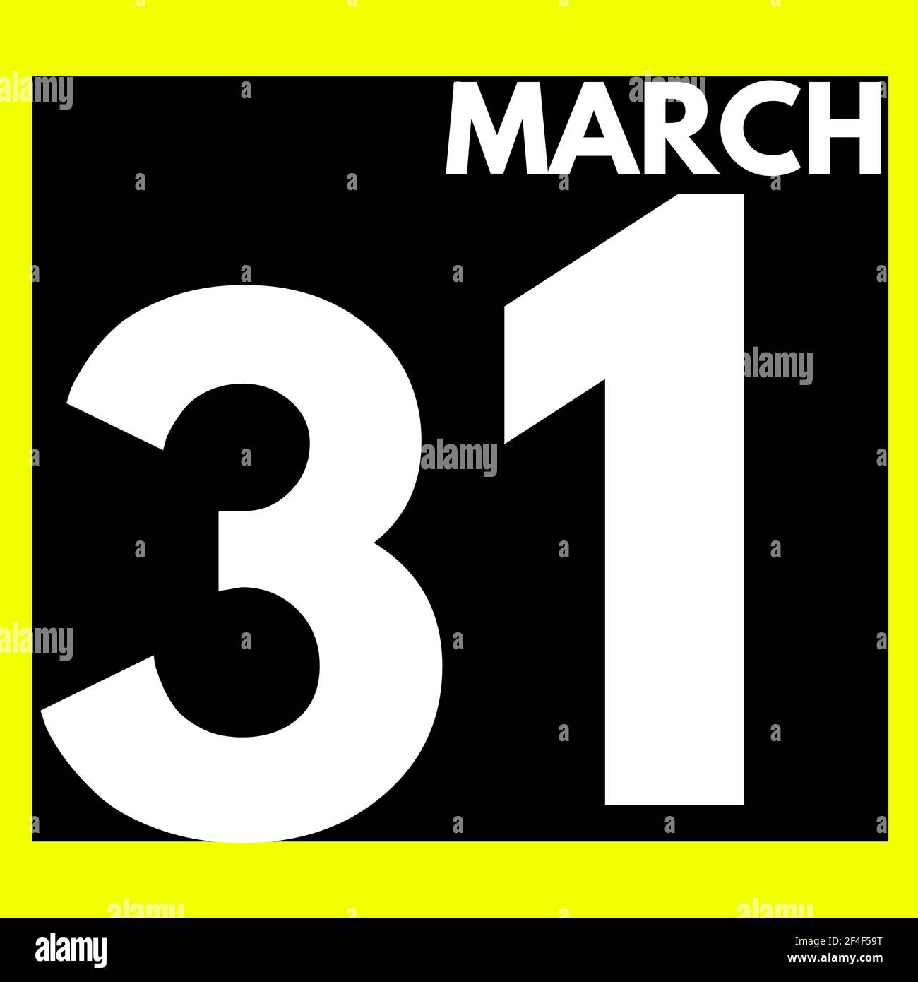 March 31 . Modern daily calendar icon .date ,day, month .calendar for the month of March Stock Photo - Alamy