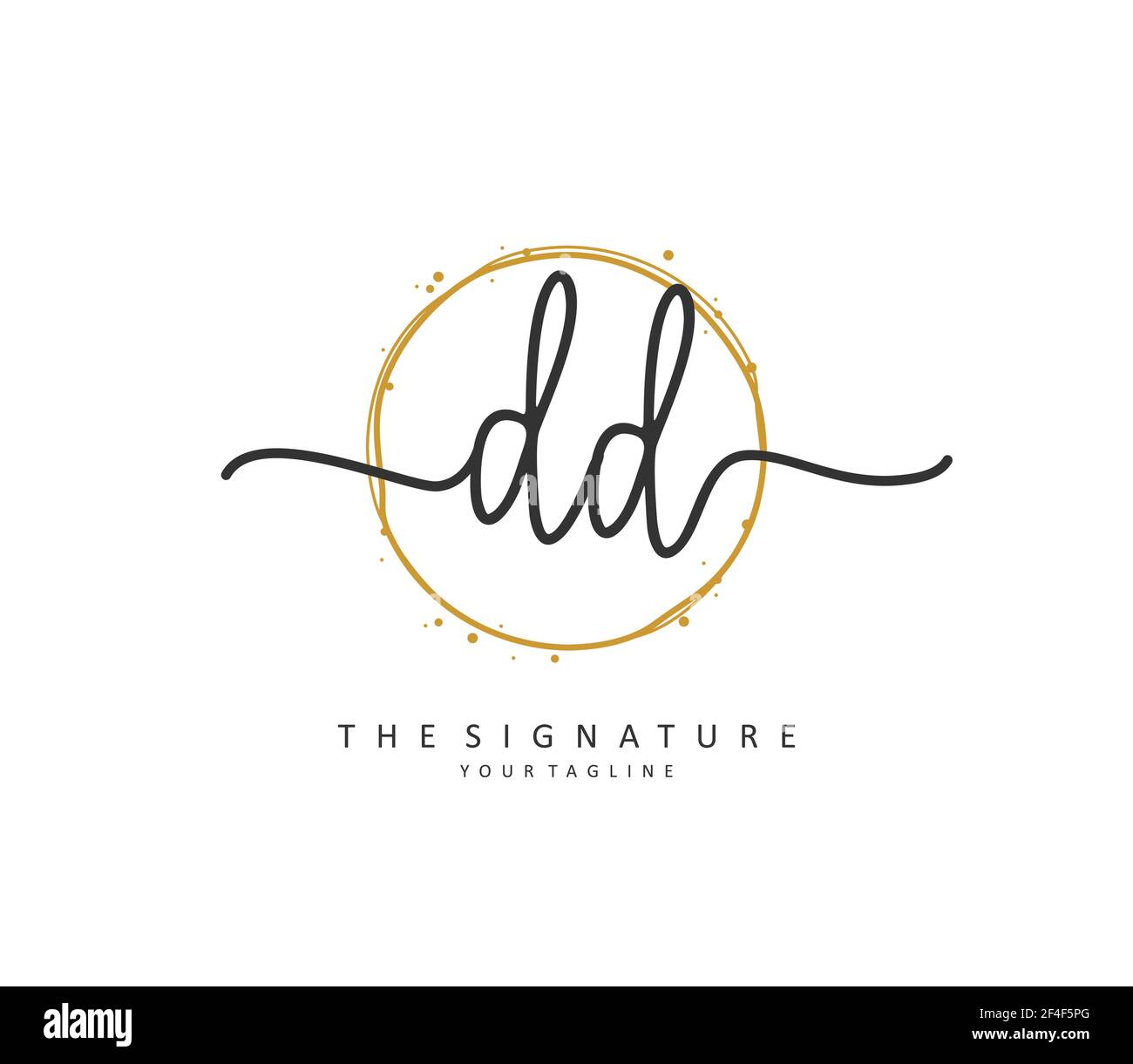 DD Initial letter handwriting and signature logo. A concept handwriting ...