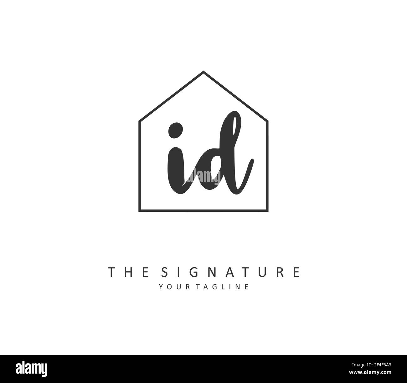 ID Initial letter handwriting and signature logo. A concept handwriting initial logo with template element. Stock Vector