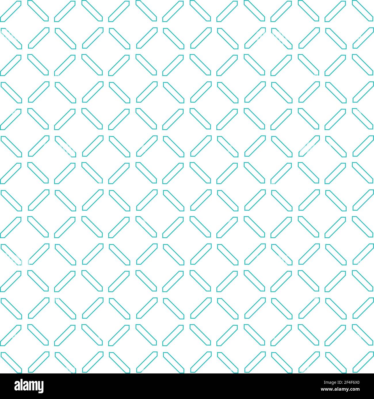 Simple seamless pattern made with lines, X cross geometric pattern, blue shapes, white background Stock Vector