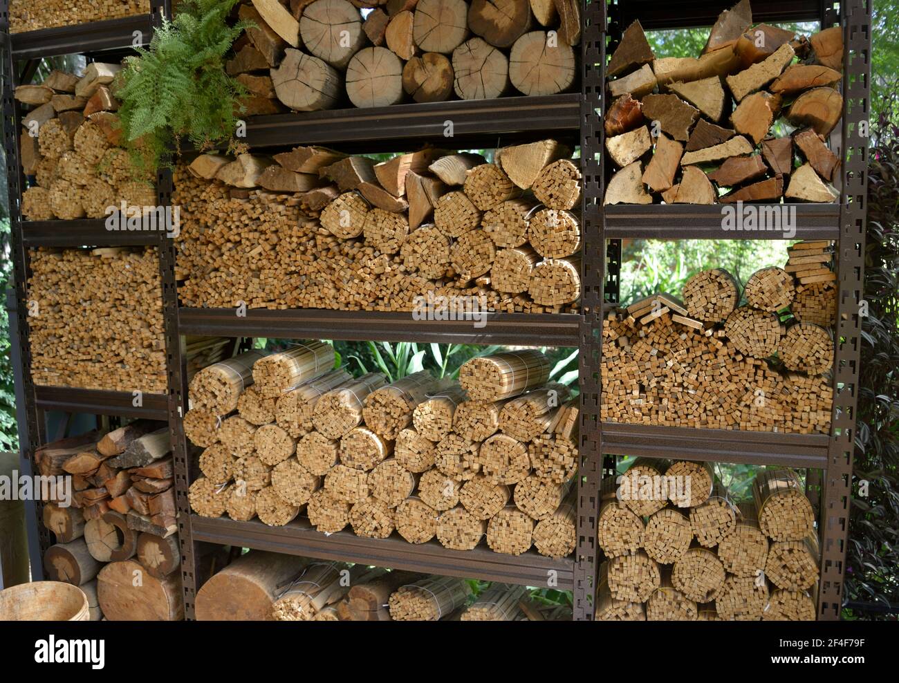 Wood stored for barbecue Stock Photo Alamy